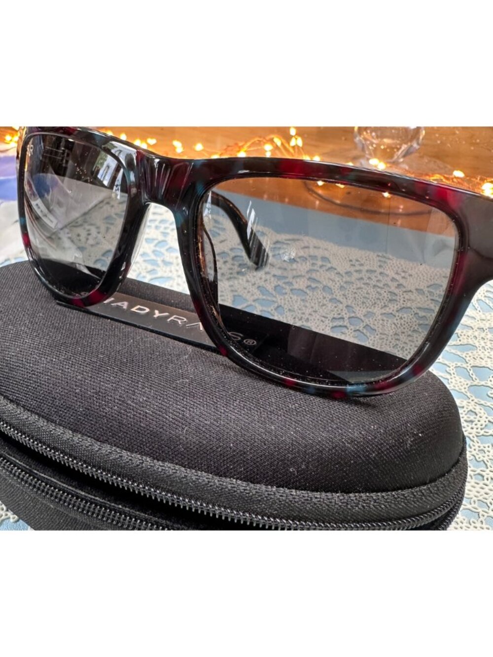 Shady Rays Mojave Sunglasses | red black & blue tortoiseshell frames | NWT